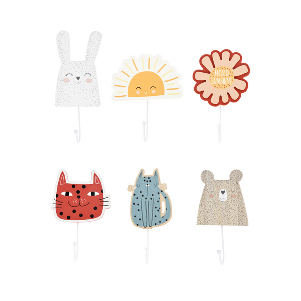 6 Piece Animal Wall Hook