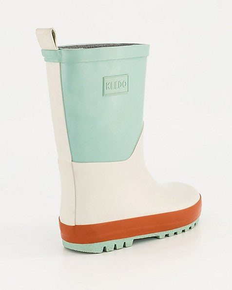 Aqua Colourblock Rainboots