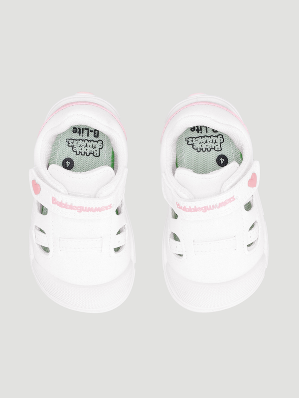 Girls Strap Sneaker - White