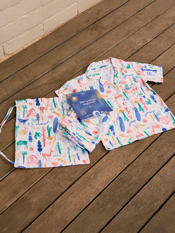 Unisex Kids Musseto Printed Linen Sleepwear Set