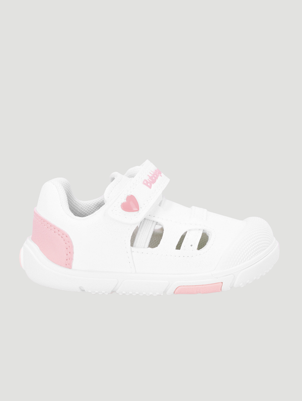 Girls Strap Sneaker - White