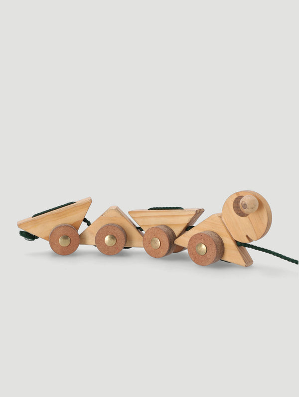 Pull-A-Long Wooden Caterpillar Toy - Tan
