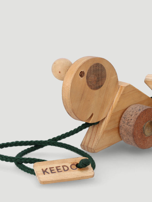 Pull-A-Long Wooden Caterpillar Toy - Tan