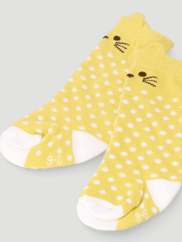 Peek-A-Boo Bobby Socks - Mid Yellow