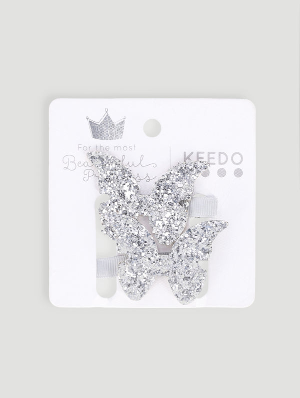 2 Pack Glitter Butterfly Clip