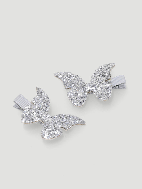 2 Pack Glitter Butterfly Clip