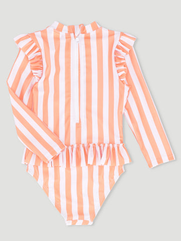 Baby Girls Stripe Frill Swimsuit