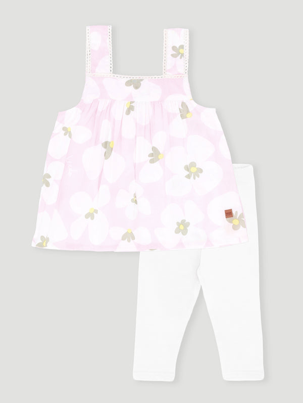 Girls Blooms Top & Legging Set - Pink