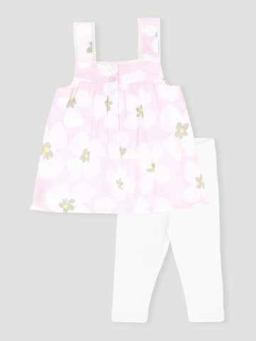 Girls Blooms Top & Legging Set - Pink