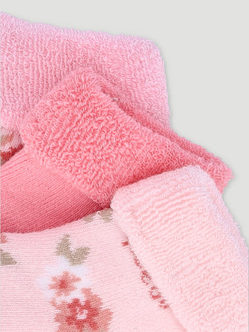 Pink Kitty Towelling Socks