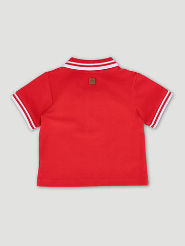 Baby Boys Red Short Sleeve Golfer