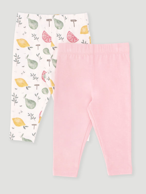Baby Girls  2 Pack Fruit Legging - Pink