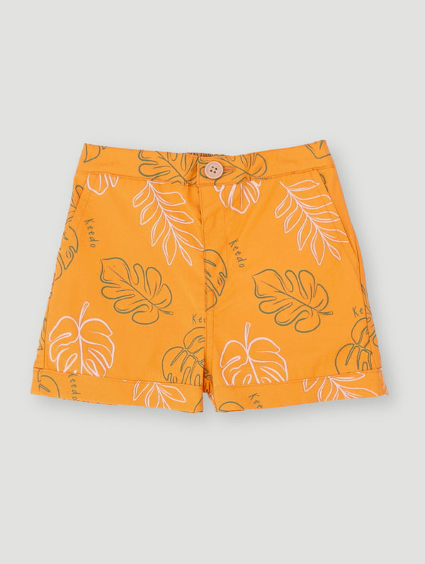 Baby Boys Foliage Short - Mustard