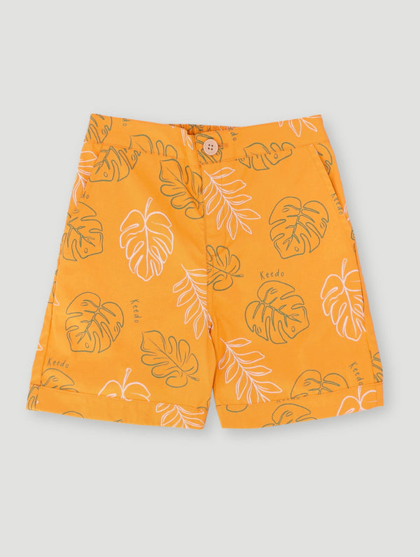 Boys Foliage Short - Mustard
