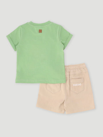 Baby Boys Tee And Short Set - Green