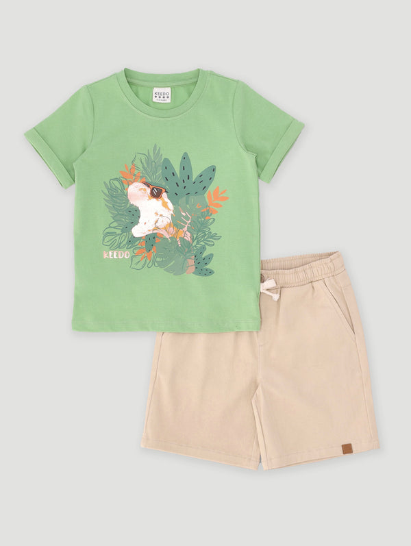 Boys Tee And Short Set - Green