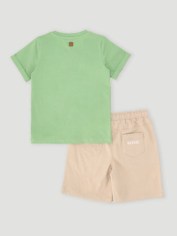 Boys Tee And Short Set - Green