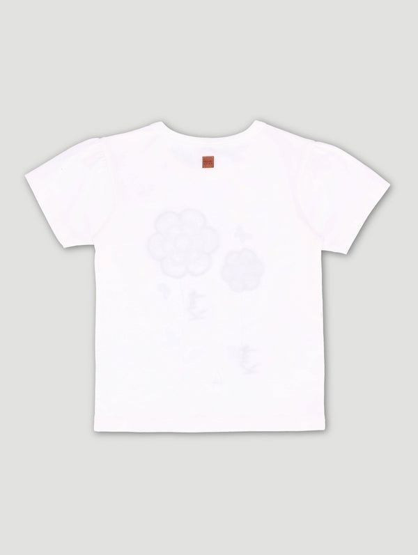 Girls Heart Embroidery Fashion Tee
