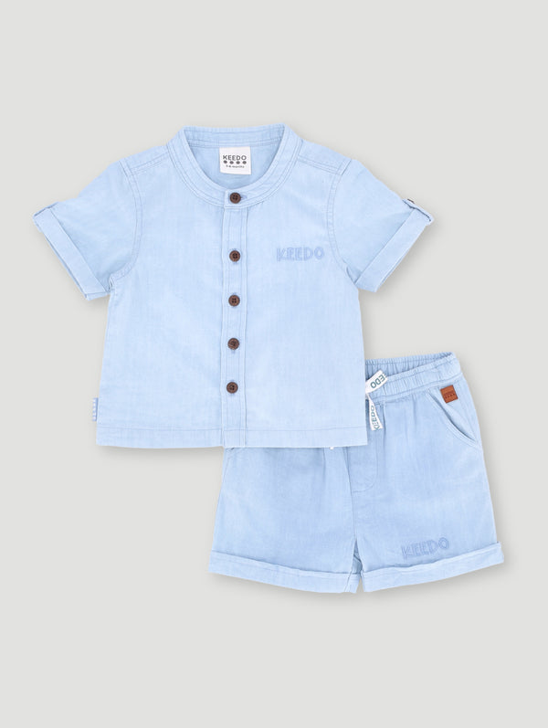 Baby Boys Denim Chambray Short Set