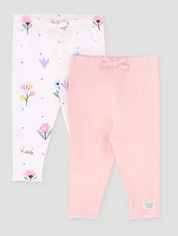 Baby Girls 2 Pack Floral Leggings