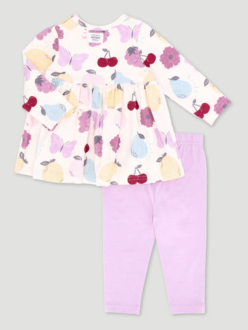 Baby Girls Fruit Dress & Legging Set