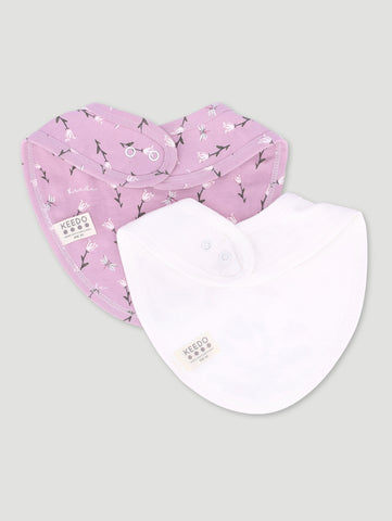 Baby Girls Lilac & White Floral 2 Pack Bib