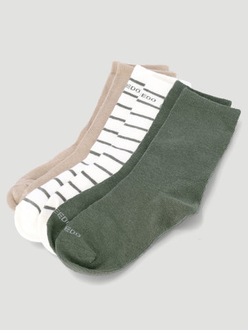 3 Pack Boys Plain Cotton Sock