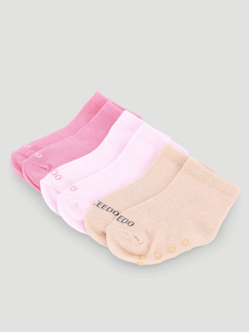 3 Pack Girls Plain Cotton Sock