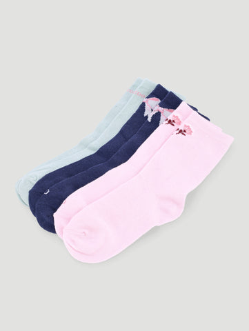 3 Pack Girls Bow Cotton Sock