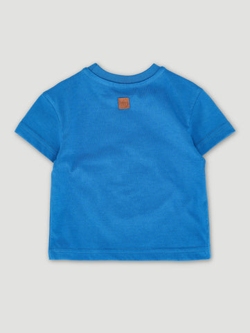 Baby Boys Puff Printed Surfing Dino Tee