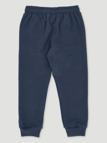 Girls Navy Heart Logo Embroidered Fleece Jogger