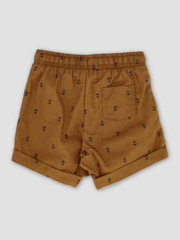 Baby Boys All Over Print Rust Yacht Short