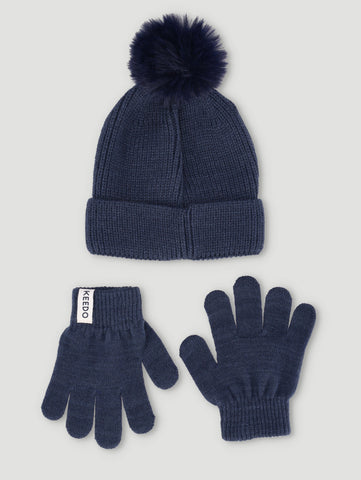 Keedo Boys Kitted Beanie & Glove Set