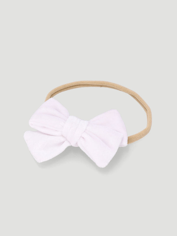 Stikkilolo Velvet Bow Headband - White