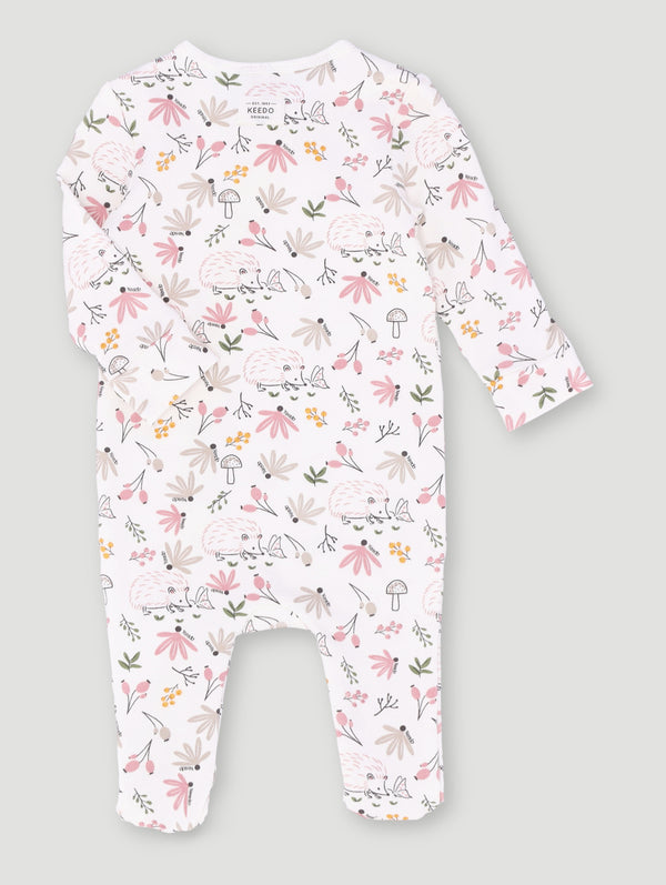 Baby Girls Hedgehog Printed Sleepsuit