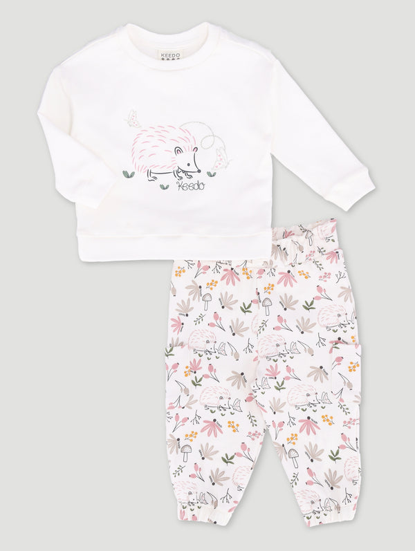Baby Girls Hedgehog Print Set
