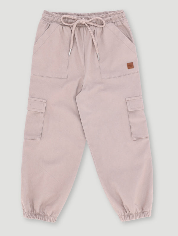 Boys Twill Jogger - Beige