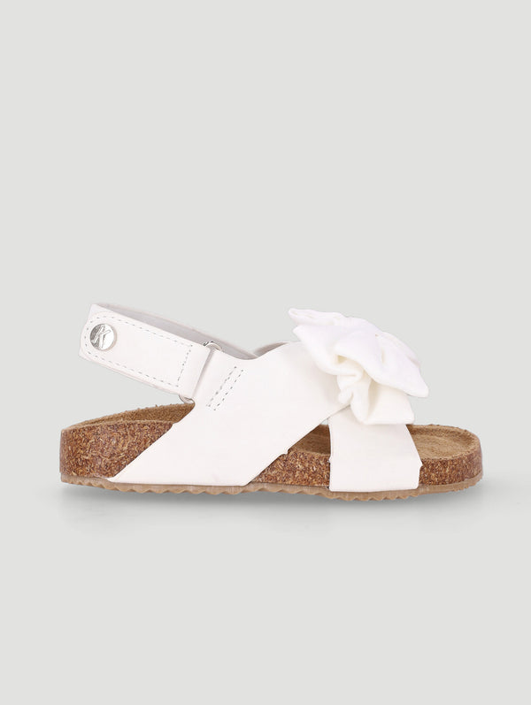 Girls Bow Adventure Sandal - White