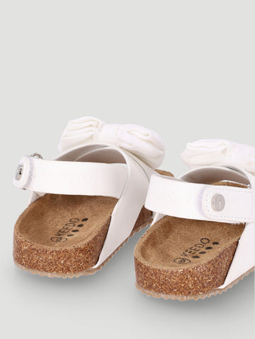Girls Bow Adventure Sandal - White