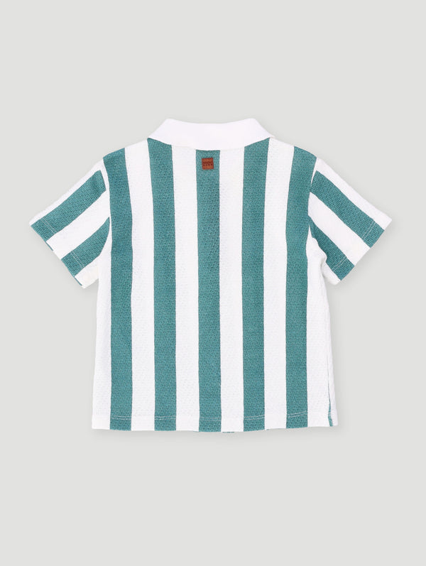 Boys Stripe Golfer - White