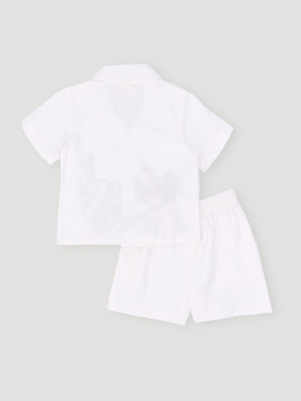 Baby Boys Embroidered Resort Set - Cream