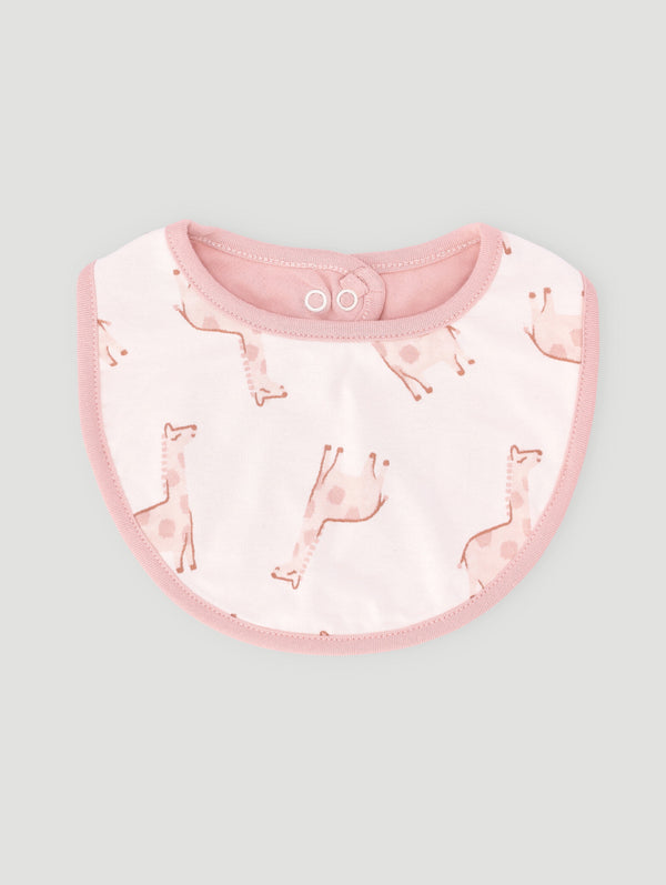 Baby Girl Giraffe Bib - Cream