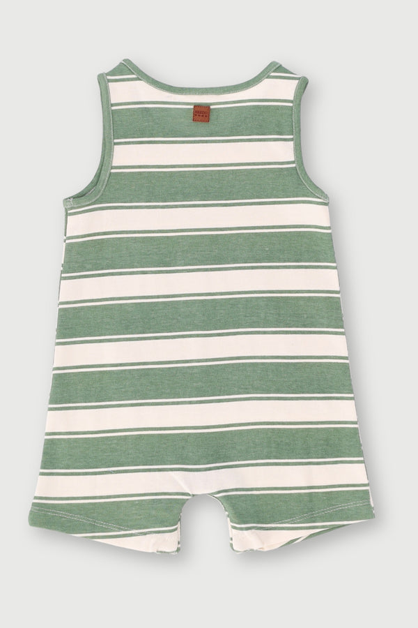 Baby Boys Stripe Romper - Fatigue