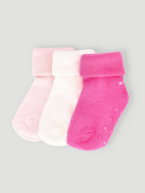 Baby Girls 3 Pack Plain Socks - Pink