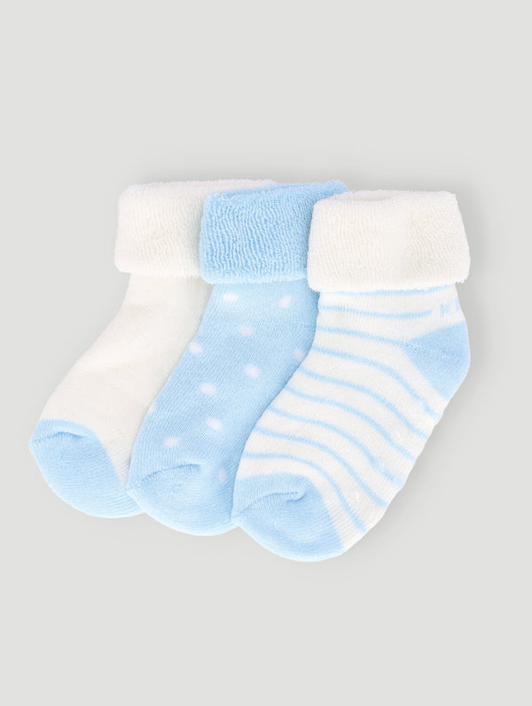 Baby Boys 2 Pack Toweling Socks - Blue