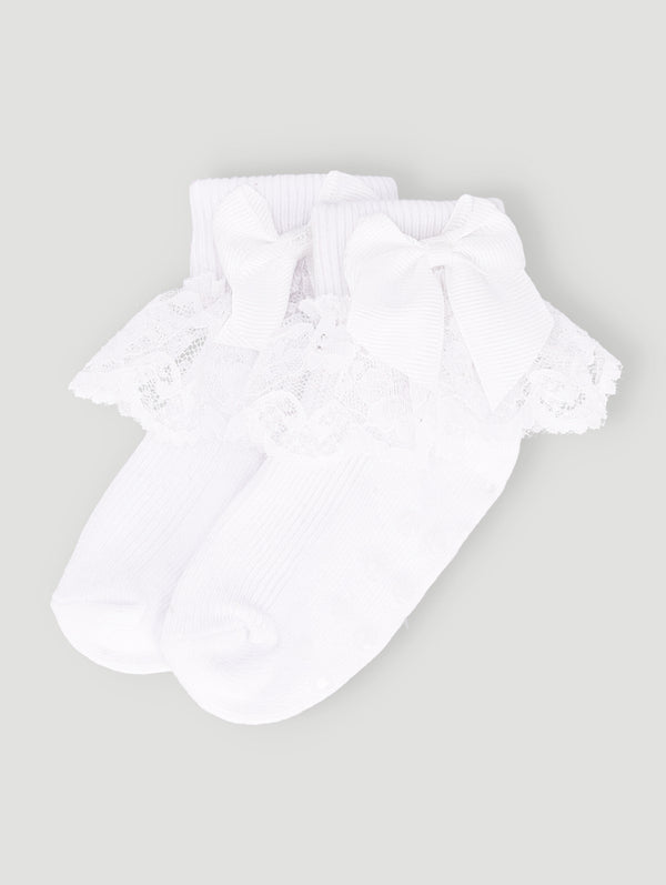 Baby Girls 2 Pack Socks - White