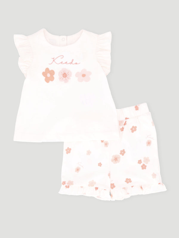 Baby Girls Jungle Ellie Vest And Short Set - Cream