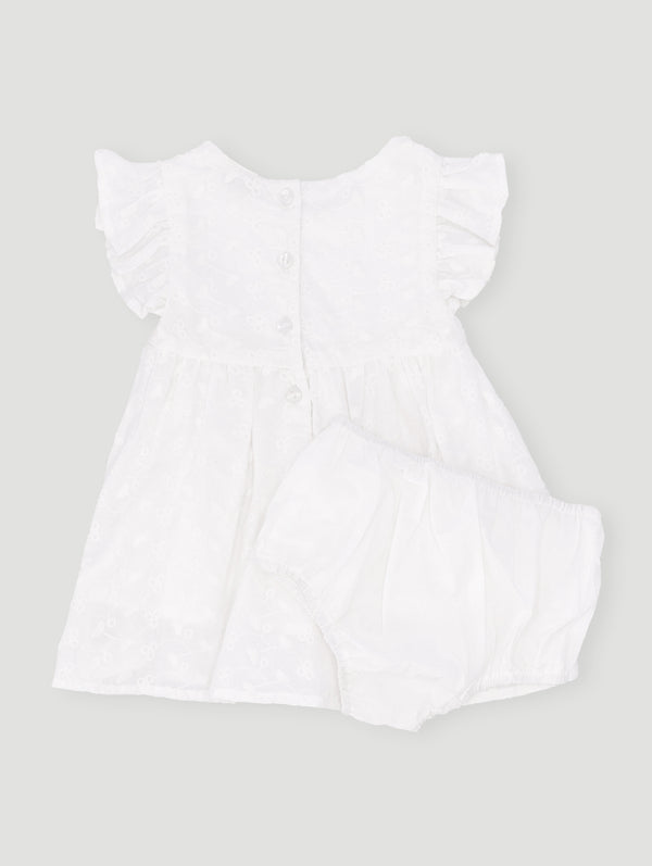 Baby Girls Anglaise Dress - White