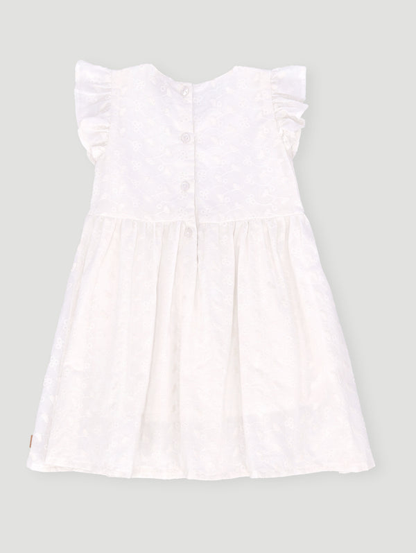 Girls Anglaise Dress - White