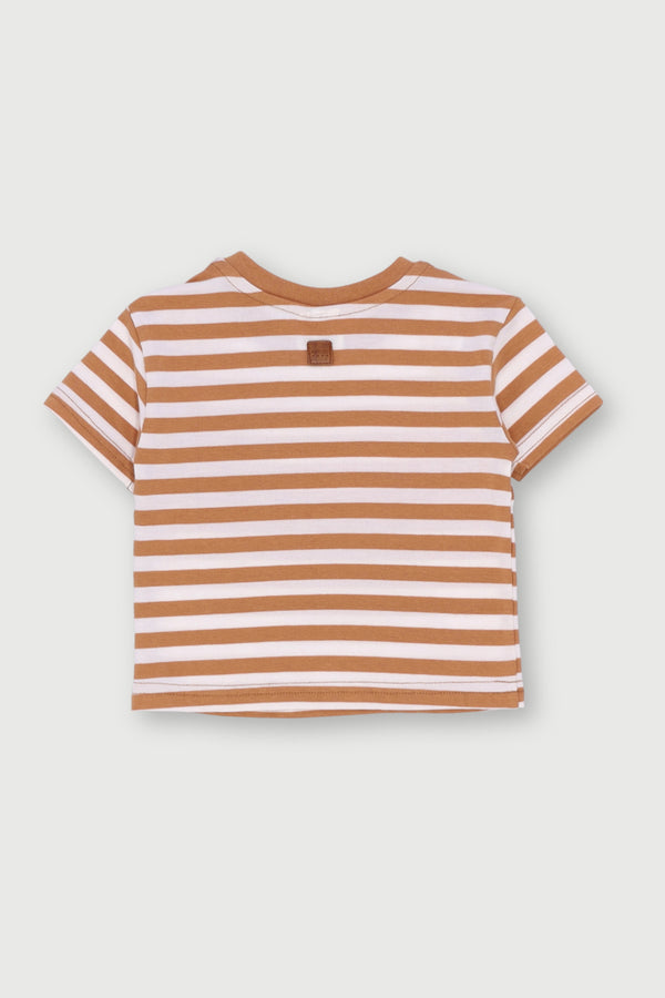 Baby Boys Stripe Fashion Tee - Biscuit